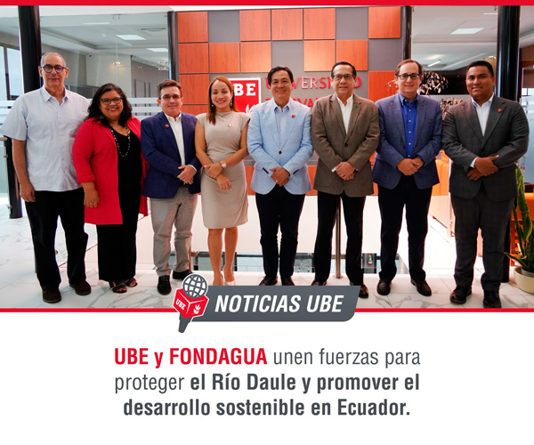 UBE y FONDAGUA firman convenio para promover desarrollo sostenible.