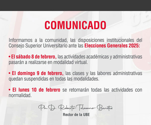 Informamos a nuestra comunidad universitaria 