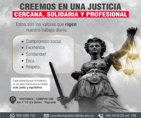 En la Universidad Bolivariana del Ecuador, tenemos el Consultorio Jurídico