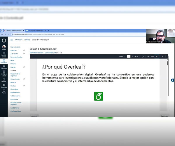 UBE fortalece la formación investigativa de sus docentes con capacitación internacional sobre Overleaf 
