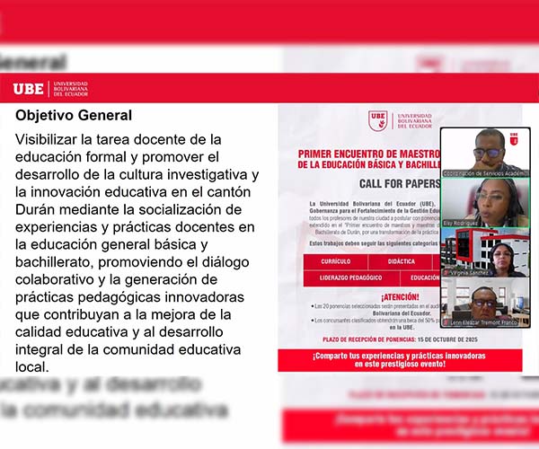 UBE impulsa capacitación virtual para docentes sobre resúmenes extendidos y ponencias