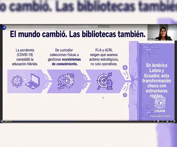 CRAI UBE participó como ponente en foro académico internacional sobre innovación y transformación de las bibliotecas